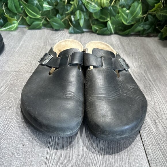 Birkenstock Boston Clogs Mules Black Leather Regular Width Men’s Size 45 main image 3
